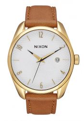 Nixon The Bullet Leather Gold / Saddle