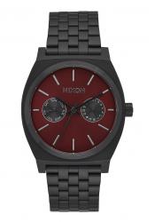 Nixon The Time Teller Deluxe All Black / Deep Burgundy