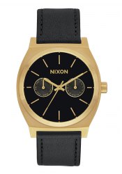 Nixon The Time Teller Deluxe Leather Gold / Black Sunray