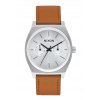 The Time Teller Deluxe Leather Silver Sunray / Saddle