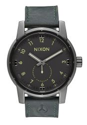Nixon The Patriot Leather Gunmetal Surplus