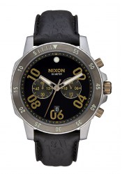 Nixon The Ranger Chrono Leather Black Brass