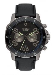 Nixon The Ranger Chrono Leather Gunmetal / Lum