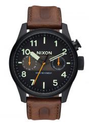 Nixon The Safari Deluxe Leather Black / Lum / Brown