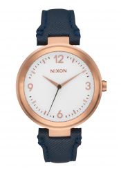 Nixon The Chameleon Leather Black / White / Rose Gold