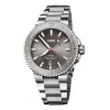 Aquis Date Relief Taucheruhr Silber