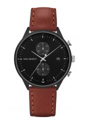 Paul Hewitt The Chrono Line Black Sunray Leder Braun
