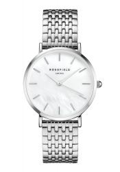 Rosefield The Upper East Side White Pearl Silver Damenuhr