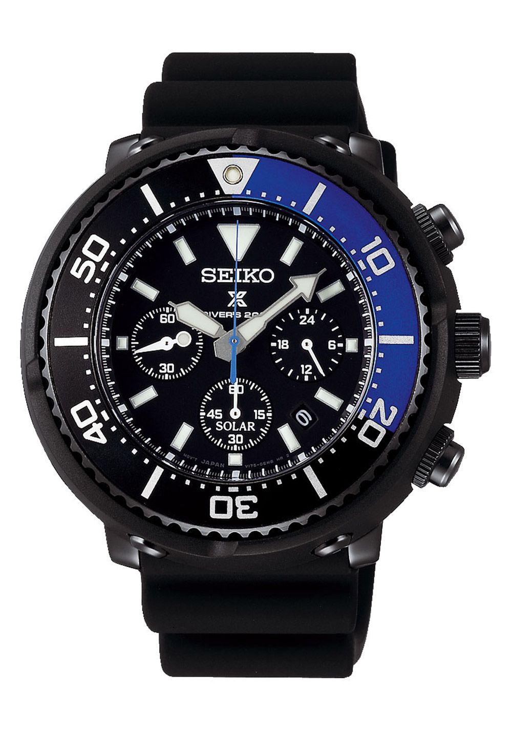 seiko solar chronograph divers watch