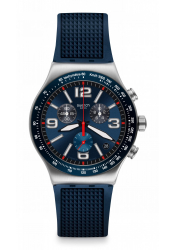 Swatch Blue Grid Armbanduhr