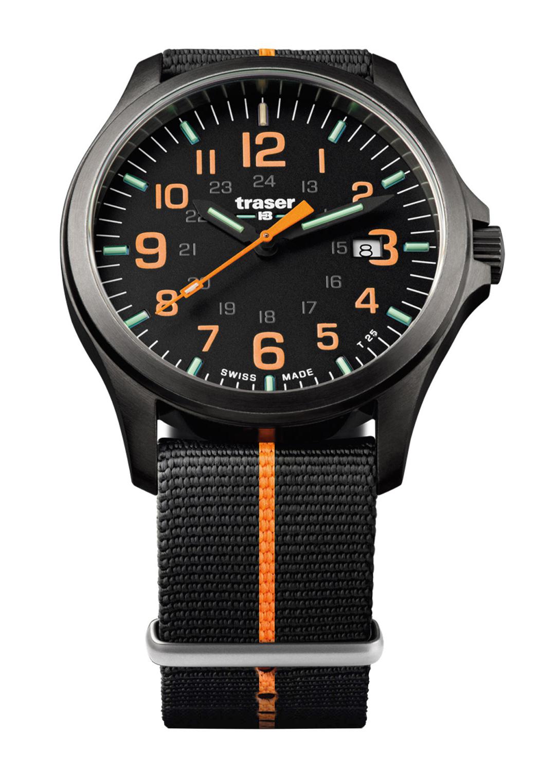 Officer Pro Gunmetal Black/Orange Militäruhr